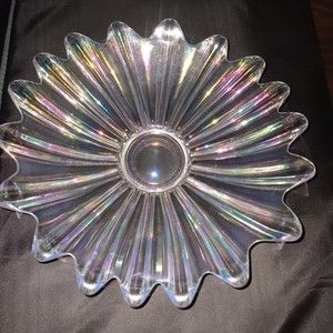 Vintage, Iridescent serving bowl by Federalist Glass Company